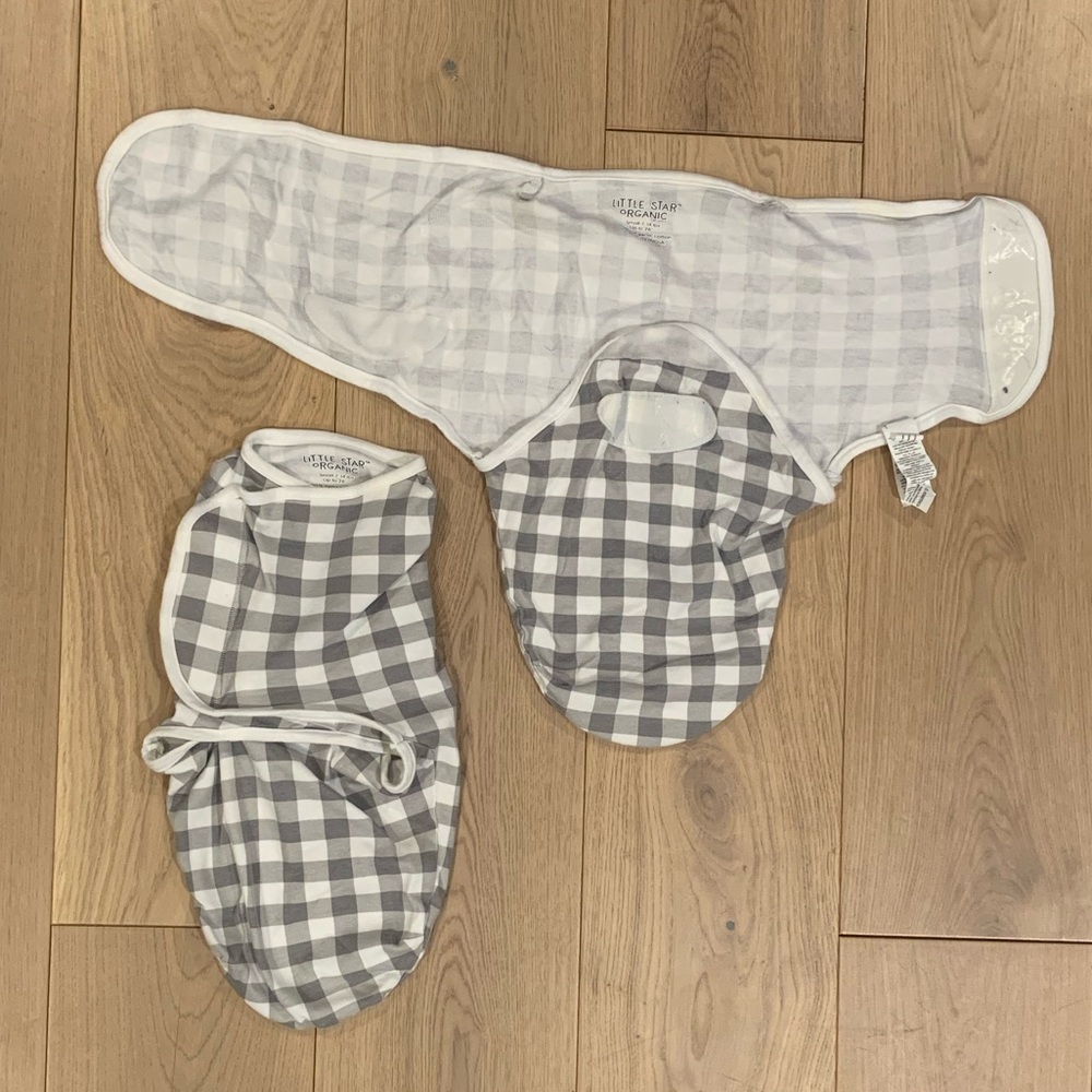 Little star organic Velcro swaddle, 2-pack